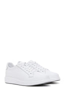 Men's White Leather Thick Soled Sneaker | Derimod