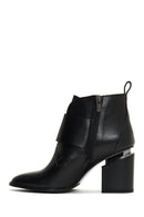 Women's Black Leather Heeled Boots | Derimod