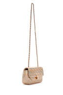 Women's Gold Long Strap Quilted Crossbody Bag | Derimod