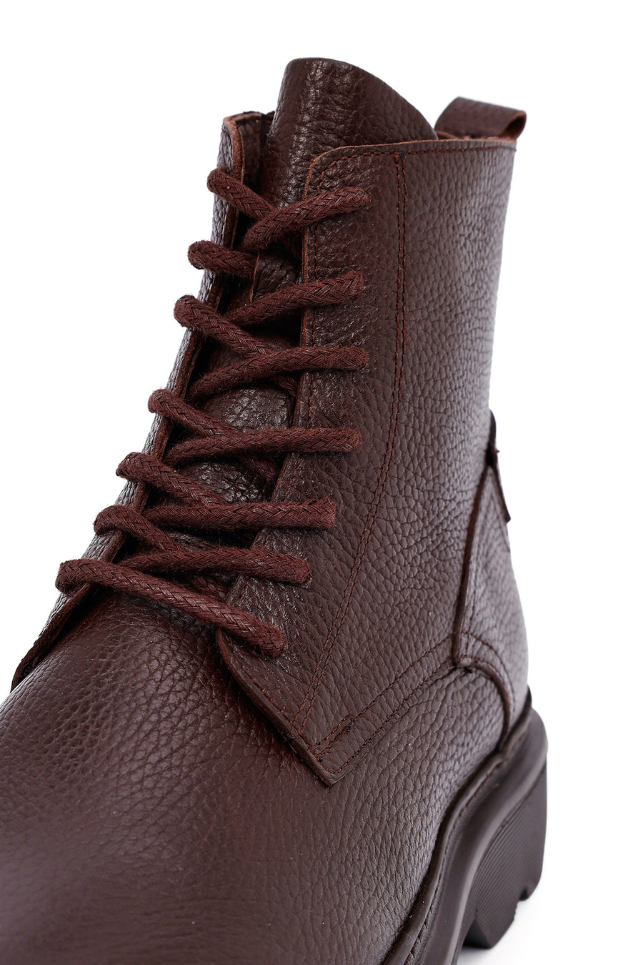 Men's Brown Zippered Thick Sole Leather Boat