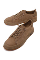 Male Mink Lace-Up Nubuck Leather Sneaker | Derimod