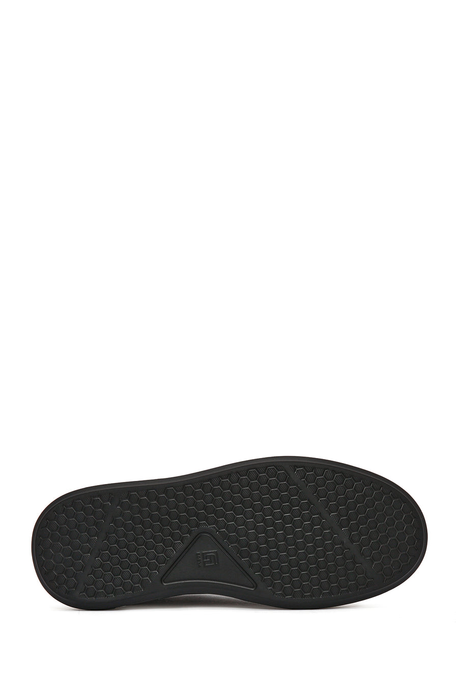 Erkek Siyah Bağcıklı Kalın Tabanlı Deri Sneaker