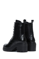 Women's Black Leather Heeled Boots | Derimod