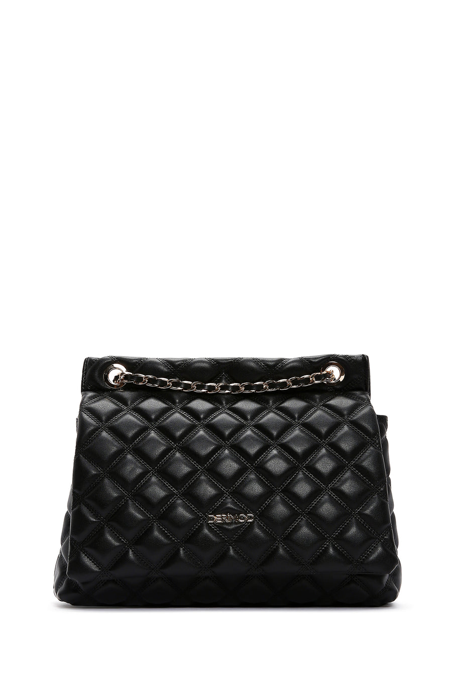 Women's Black Long Strap Quilted Shoulder Bag