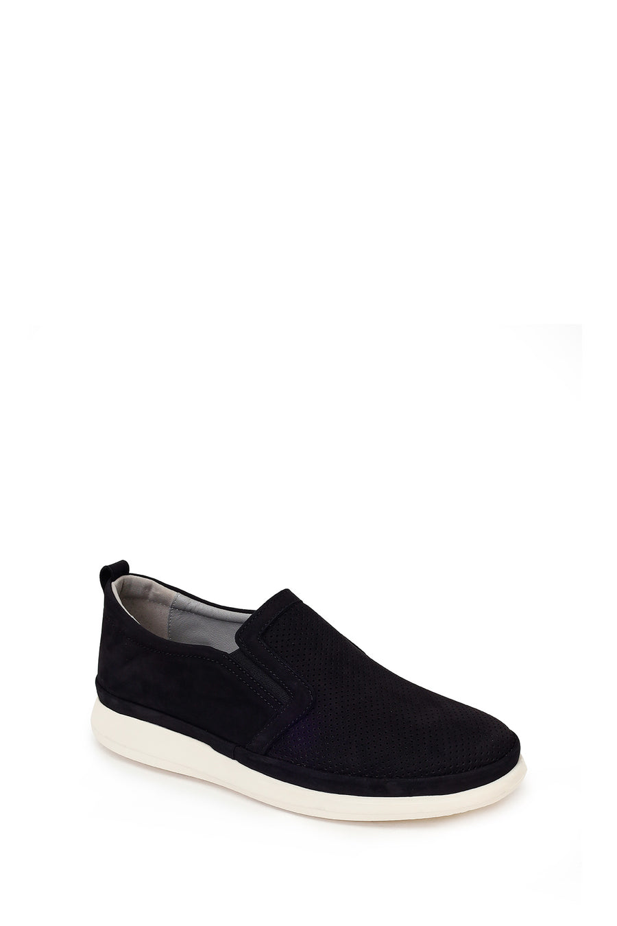 Male Black Thick-Soled Nubuck Leather Comfort Loafer