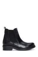 Women's Black Leather Casual Chelsea Boots | Derimod