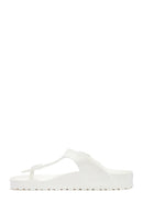 Birkenstock Women's White Flip Flops Gizeh Eva Slippers | Derimod