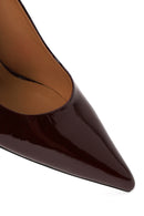 Kadın Bordo İnce Topuklu Rugan Deri Stiletto | Derimod