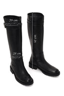 Woman Black Zip Closure Thick-Soled Leather Boot | Derimod