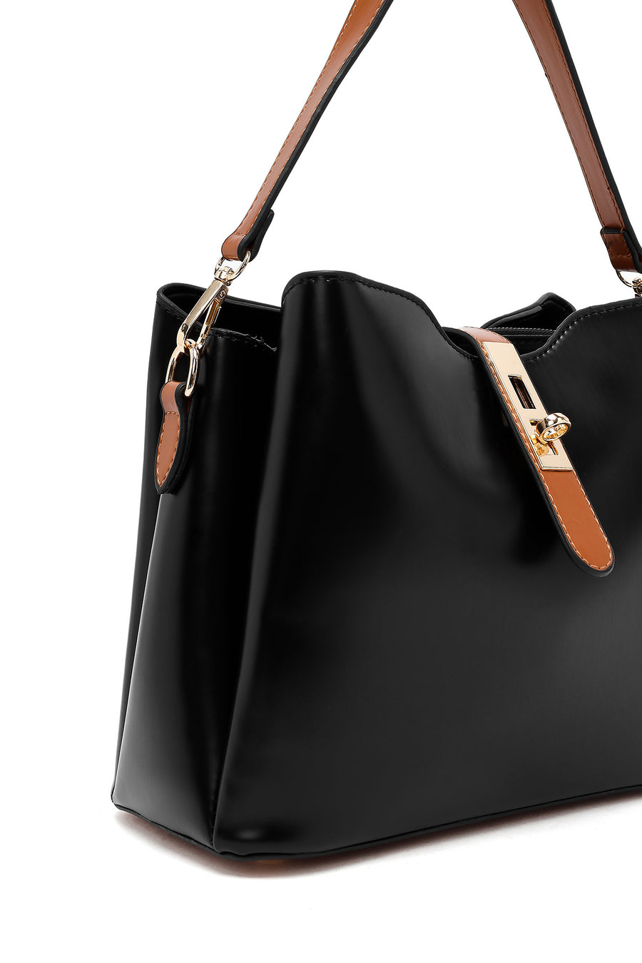Women's Black Long Strap Classic Handbag