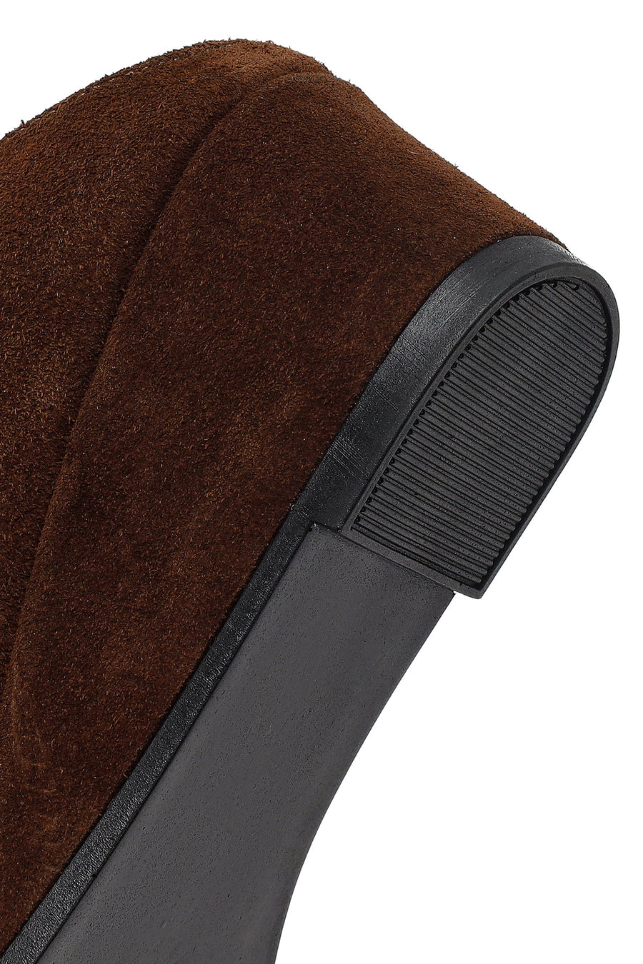 Women's Brown Platform Suede Leather Slippers