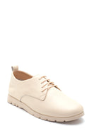 Women's Beige Leather Comfort Shoes | Derimod