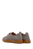 Women's Grey Lace-up Suede Leather Comfort Shoes | Derimod