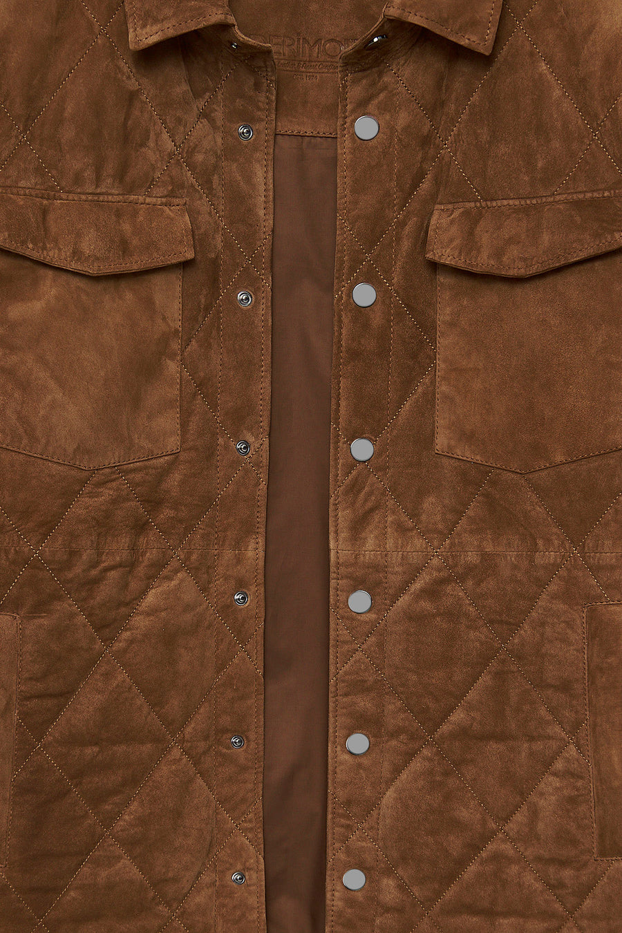 Kante Men's Camel Shirt Collar Suede Leather Coat