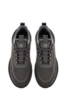 Derimod Zero Men's Grey Thick-Soled Laced Fabric Sneaker | Derimod