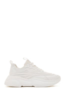 Women's White Lace-Up Thick Soled Sneaker | Derimod