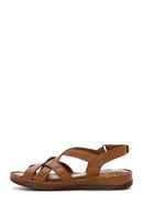 Women's Tan Leather Comfort Sandals | Derimod