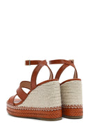 Kadın Taba Bilekten Tokalı Dolgu Topuklu Espadril Sandalet | Derimod