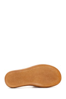 Women's Tan Leather Comfort Slippers | Derimod