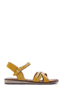 Kadın Sarı Deri Bodrum Sandalet | Derimod