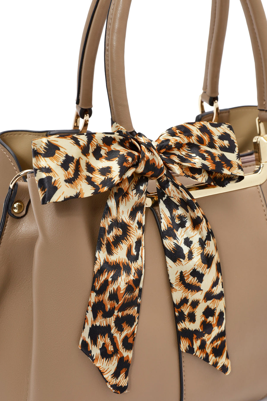 Women's Beige Long Strap Handbag with Accessory Detail