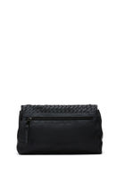 Women's Black Long Strap Braided Crossbody Bag | Derimod