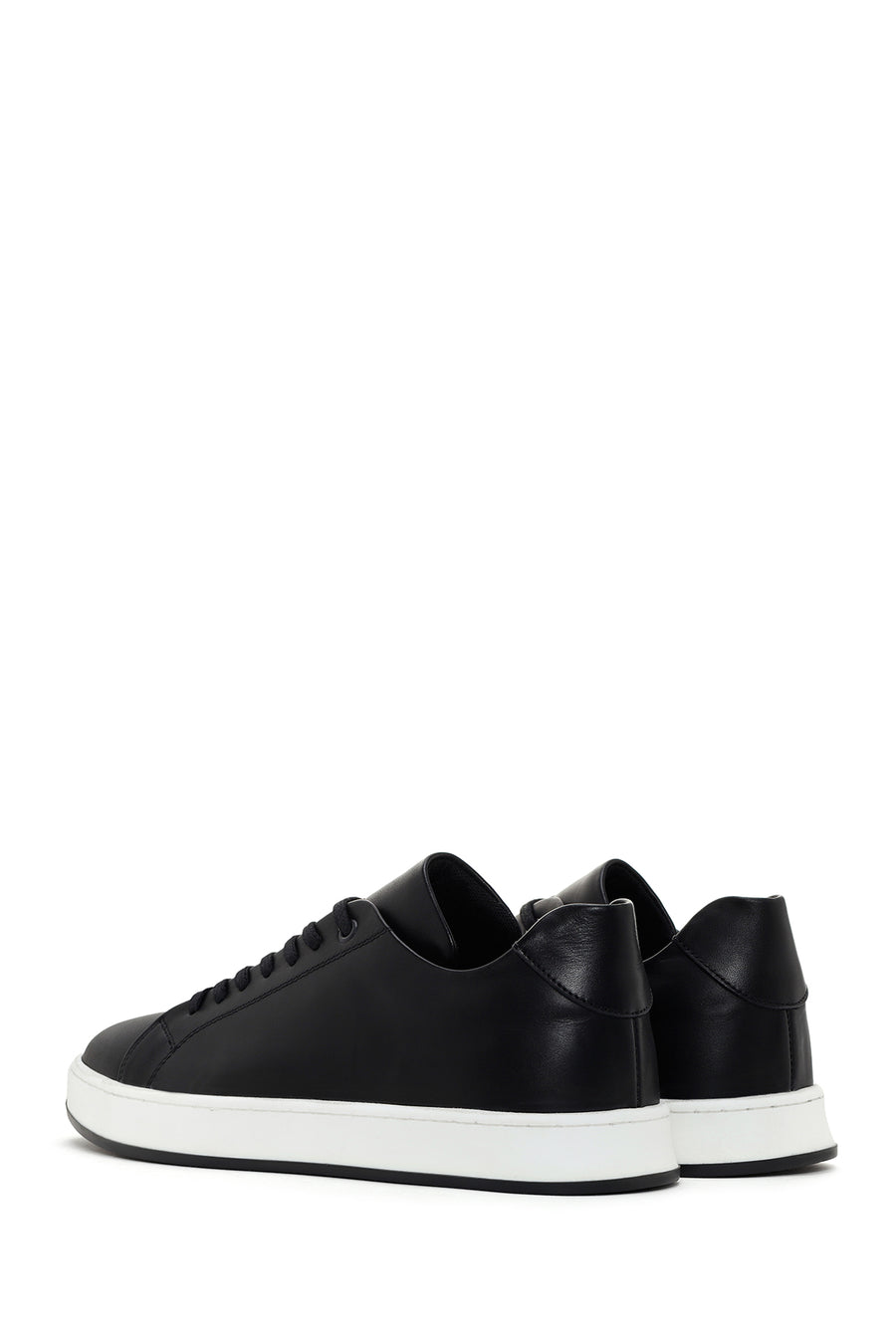 Men's Black Lace-up Leather Sneaker