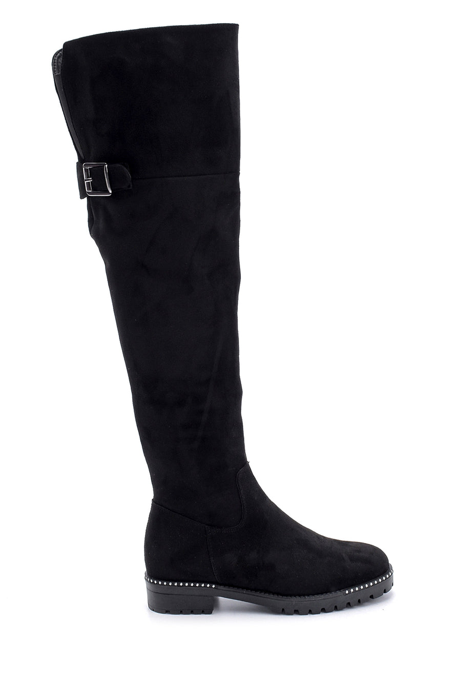 Women's Suede Flat Boots 19WFE157410 | Derimod