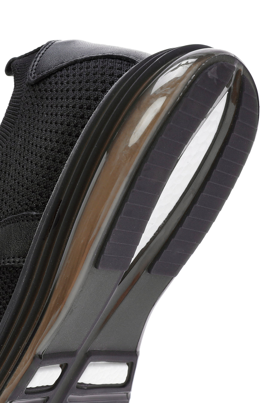 Men's Black Thick Sole Nubuck Detailed Lace Up Fabric Sneaker