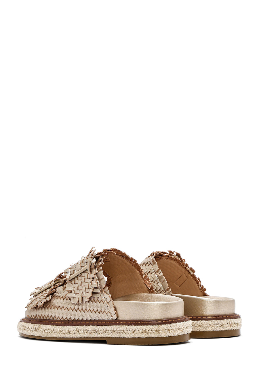 Women's Bronze Thick Soled Metallic Slippers