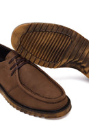 Male Brown Lace-up Nubuck Leather Casual Shoes | Derimod