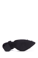 Women's Black Stone Heeled Shoes | Derimod