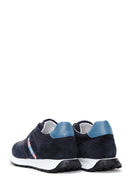 Men's Navy Blue Suede Leather Detailed Sneaker | Derimod