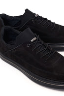 Erkek Siyah Bağcıklı Nubuk Deri Casual Sneaker | Derimod