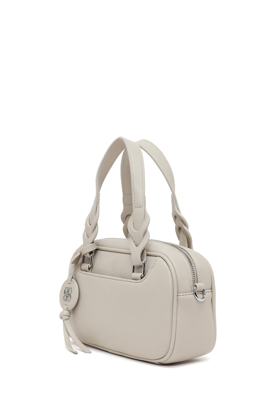 Woman Gray Mini Shoulder Bag with Long Strap