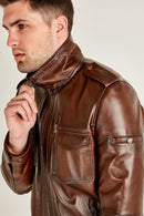 Philip Men's Leather Jacket | Derimod