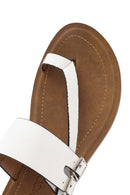 Women's White Ankle Strap Flip Flops Sandals | Derimod