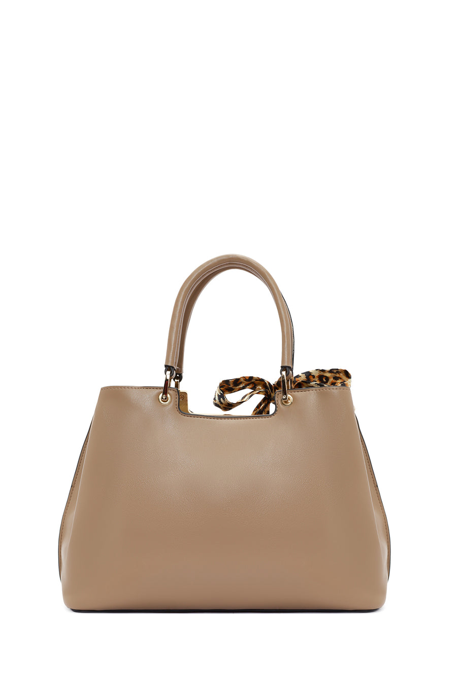 Women's Beige Long Strap Handbag with Accessory Detail