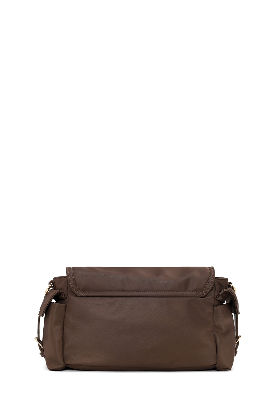 Woman Brown Fabric Crossbody Bag