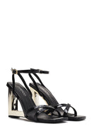 Women's Black Faux Leather Sandals | Derimod