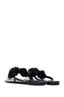 Woman Black Floral Jelly Slipper | Derimod