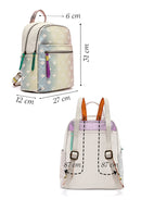 Women's Beige Hologram Patterned Backpack | Derimod