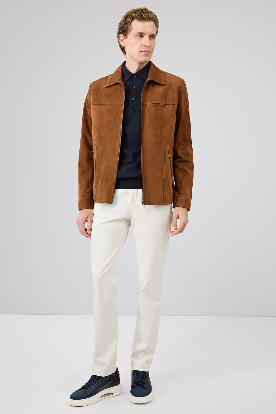 Mark Men's Brown Suede Leather Jacket