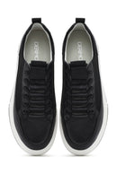 Men's Black Lace-up Leather Sneaker | Derimod