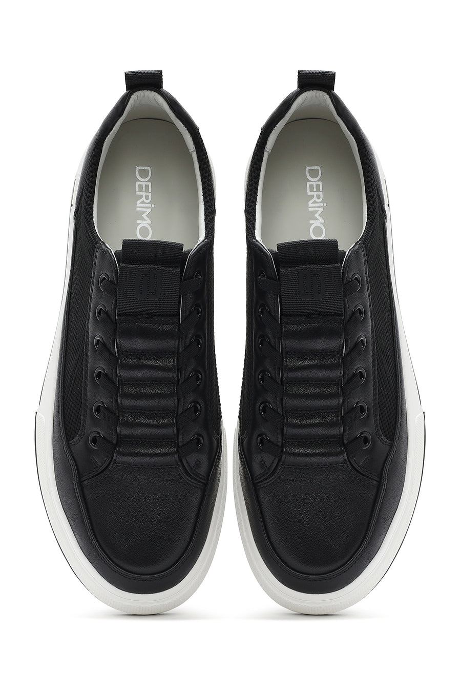 Men's Black Lace-up Leather Sneaker