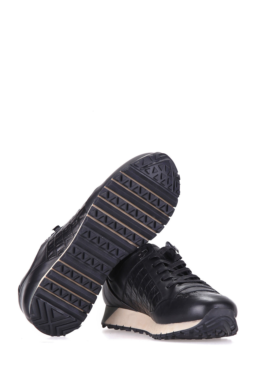 Crocodile Patterned Men's Leather Sneaker