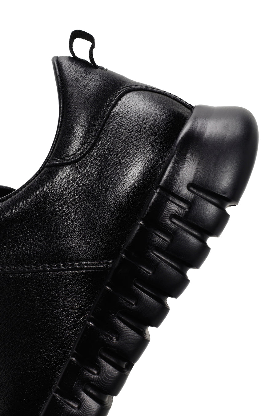 Men's Black Lace-up Leather Sneaker