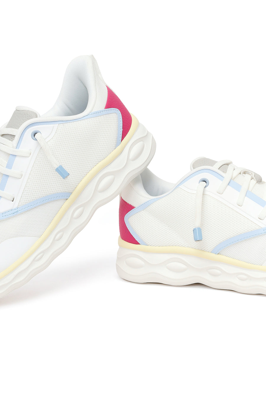 Derimod Zero Woman White Lace-Up Chunky-Soled Fabric Sneakers