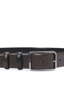 Men's Black Double Sided Leather Belt | Derimod