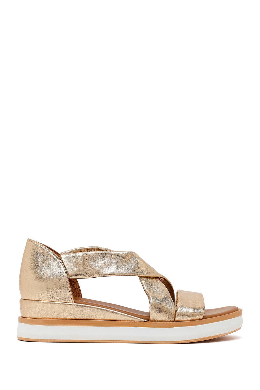 Women's Gold Chunky Metallic Leather Sandals 26SFD550532 | Derimod